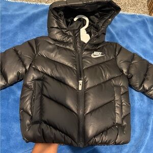 Nike Black Hooded Puffer Jacket for Kids